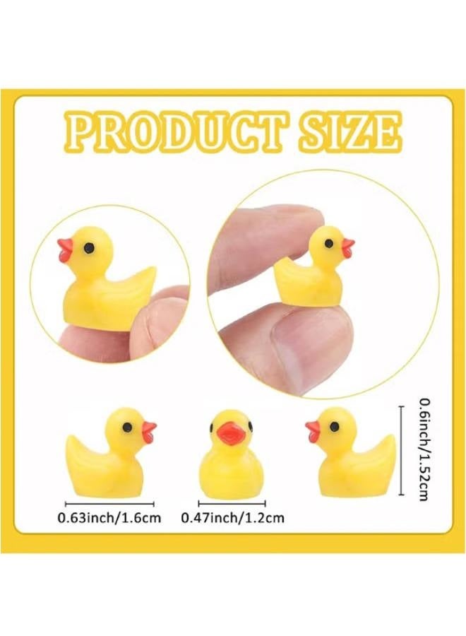 100 قطعة من بط الراتينج الصغير، مجموعة بط صغيرة للديكور المصغر في أصيص، حوض أسماك الحديقة في أصيص، بيت دمية الحديقة، تزيين الكعك، مجموعة سلايم DIY، ألعاب حفلات سحرية حرفية - Image 2