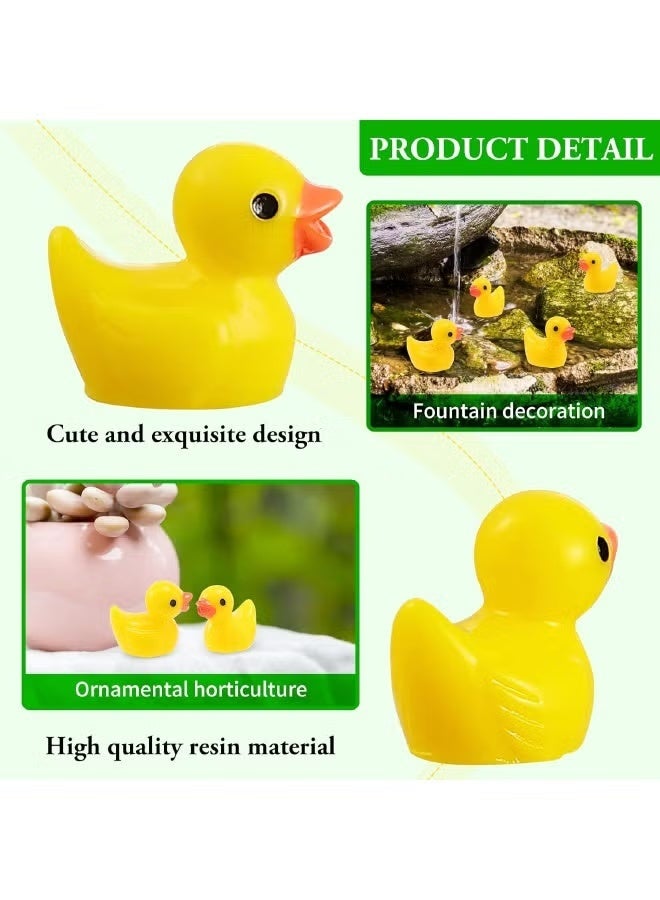 100 قطعة من بط الراتينج الصغير، مجموعة بط صغيرة للديكور المصغر في أصيص، حوض أسماك الحديقة في أصيص، بيت دمية الحديقة، تزيين الكعك، مجموعة سلايم DIY، ألعاب حفلات سحرية حرفية - Image 5