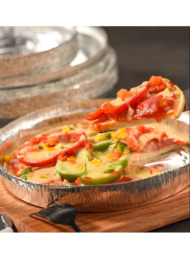 Frcctre Frcctre 45 Pack 13 Inch Round Aluminum Foil Pans, Heavy Duty Disposable Round Tin Foil Pans Pizza Pans for Baking, Cooking, Storage, Roasting, Reheating - Freezer & Oven Safe  - Image 5