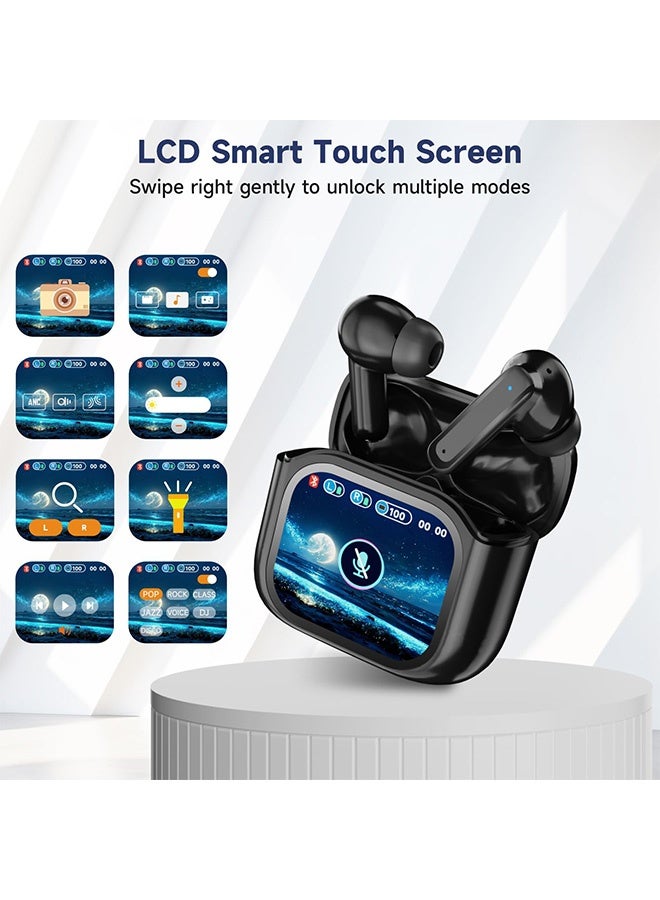 Arabest Wireless Bluetooth 5.4 Headphones Touch Screen Earbuds ENC Call Noise Cancelling In-Ear Headphones USB Charging Case Earbuds Waterproof IPX5 - Image 2