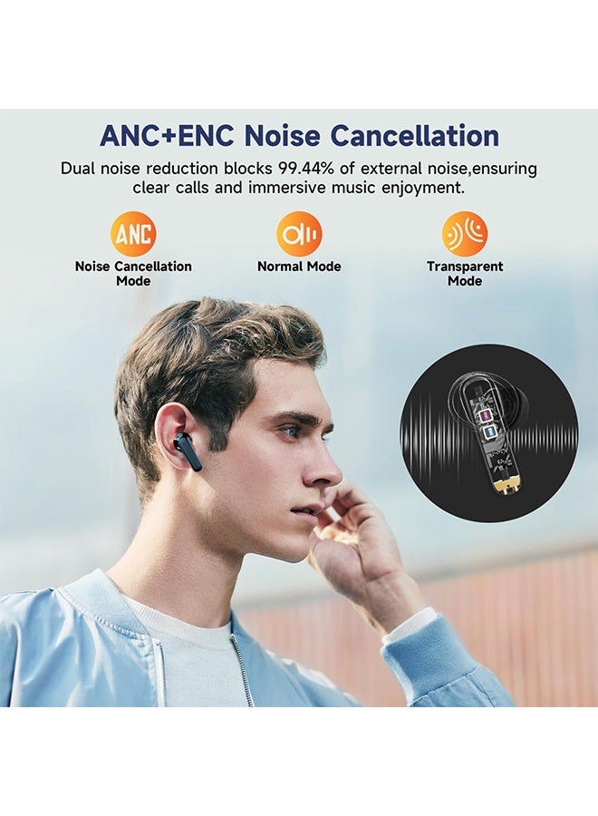 Arabest Wireless Bluetooth 5.4 Headphones Touch Screen Earbuds ENC Call Noise Cancelling In-Ear Headphones USB Charging Case Earbuds Waterproof IPX5 - Image 3