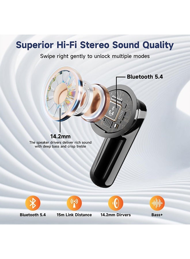 Arabest Wireless Bluetooth 5.4 Headphones Touch Screen Earbuds ENC Call Noise Cancelling In-Ear Headphones USB Charging Case Earbuds Waterproof IPX5 - Image 4