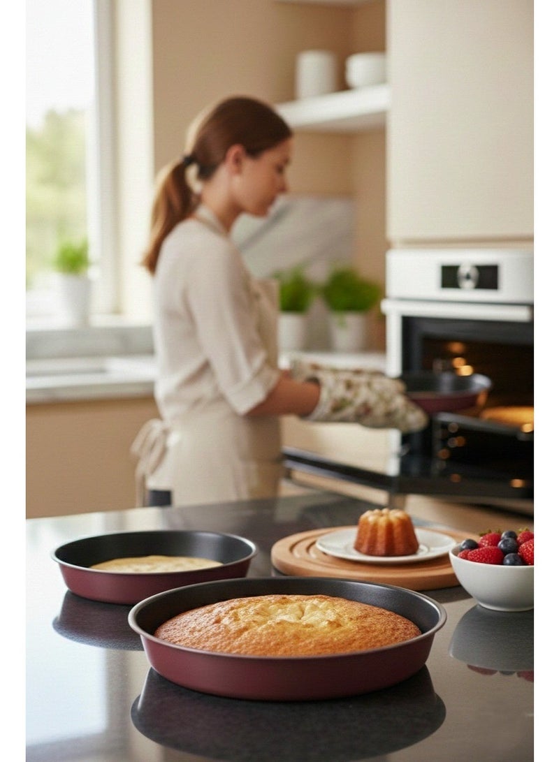 طقم قوالب فرن دائرية ألمنيوم غير لاصقة – 4 مقاسات مختلفة (24، 26، 30، 32 سم) - Image 2