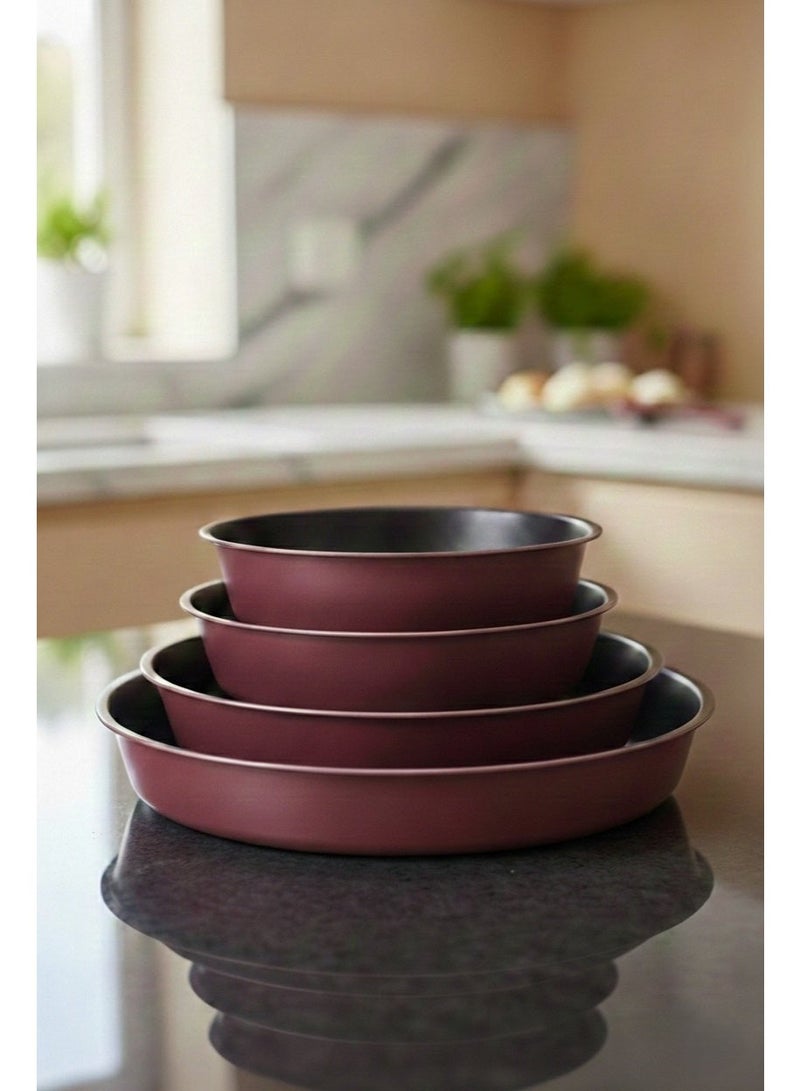 طقم قوالب فرن دائرية ألمنيوم غير لاصقة – 4 مقاسات مختلفة (24، 26، 30، 32 سم) - Image 1