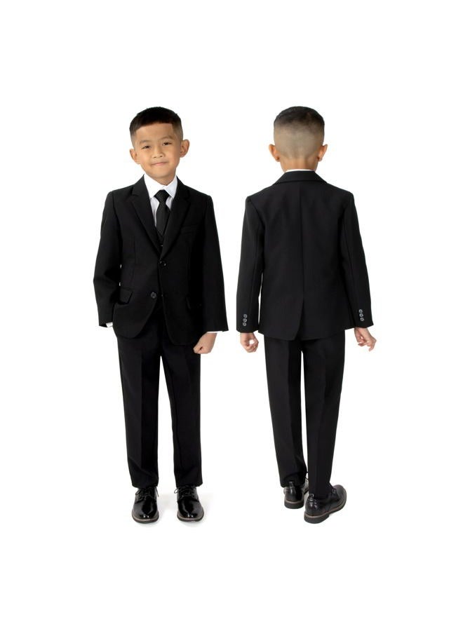 Spring Notion Big Boys' Modern Fit Dress Suit Set, Black W/Black Tie, 16 - Image 2