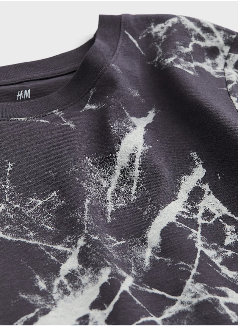 اتش اند ام Kids Printed Crew Neck T-Shirt
