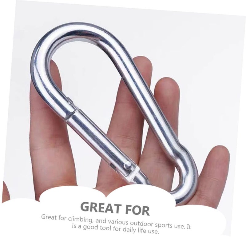 8pcs Heavy Duty Stainless Steel Spring Clips For Outdoor Camping Hammock Hiking Multi Tool - Image 3
