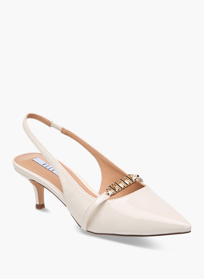 ELLE Women's Logo Accent Slingback Shoes with Stiletto Heels - Image 2