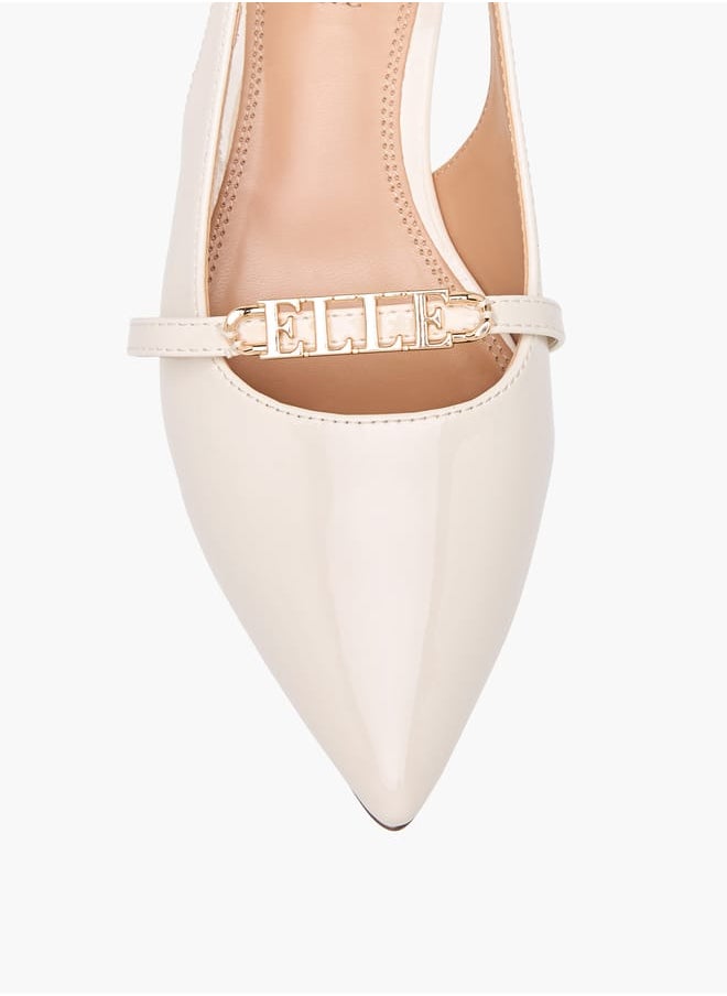ELLE Women's Logo Accent Slingback Shoes with Stiletto Heels  - Image 4