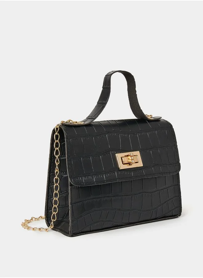 Styli Textured Chain Handbag
