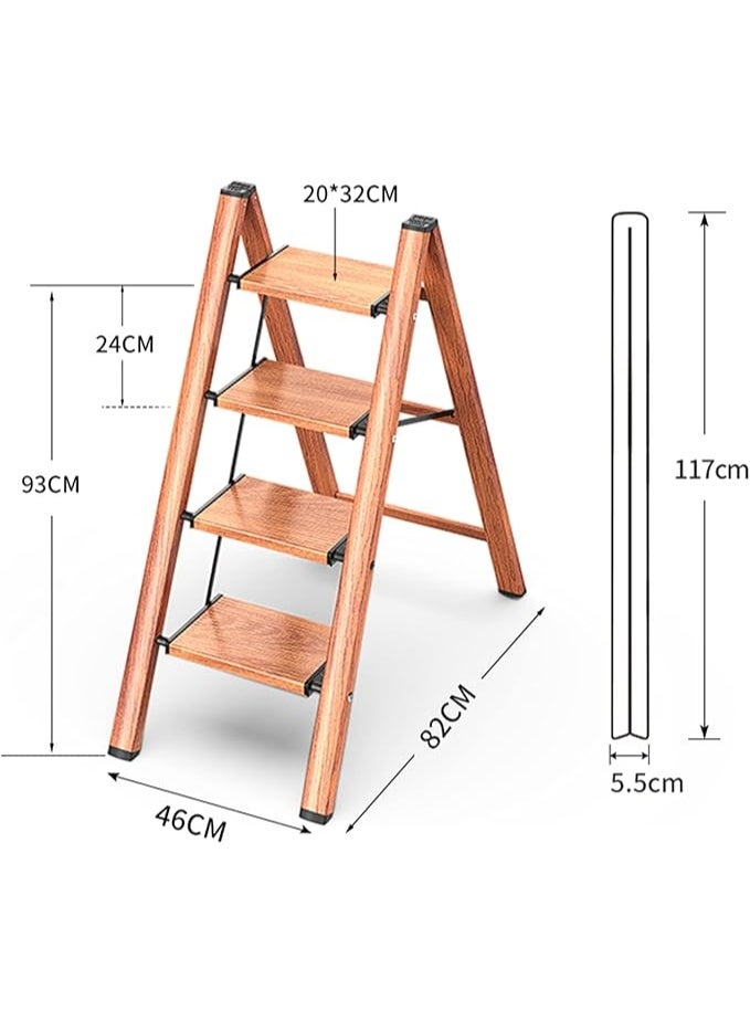 4-Step Folding Ladder with Strong, Wide, Non-Slip Pedal - Image 2