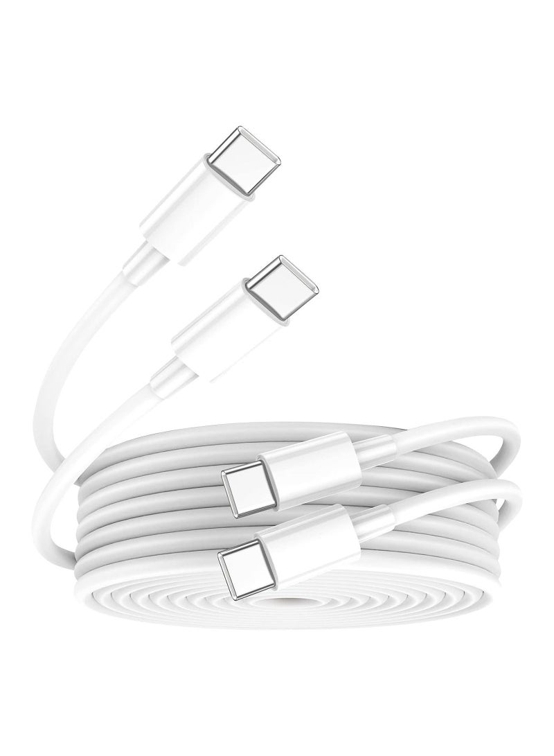USB-C 60W Charging Cable,1 M Braided Type C Cable, Faster Charging Cable, Power Delivery PD Cord, Compatible with iPhone 16/16Pro/16 Pro Max/15/15 Pro/15 Plus/15 Pro Max,iPad Mini/Pro, MacBook Pro/Air, White - Image 1