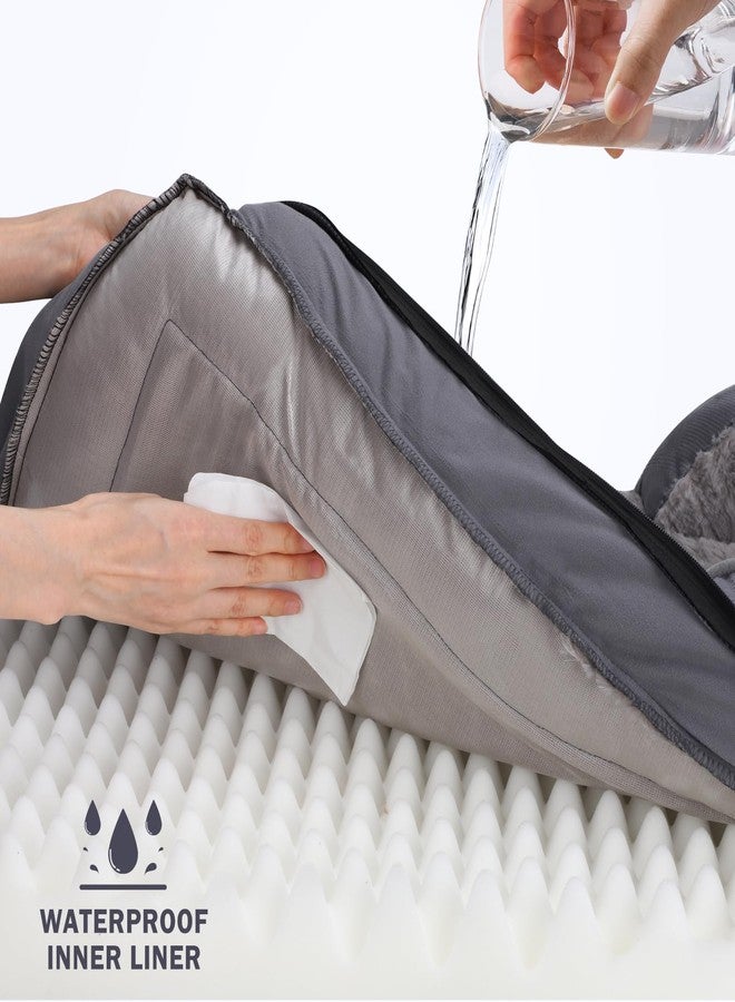 إينفينهو سرير INVENHO الطبي للكلاب الكبيرة، قابل للغسل، مقاوم للماء، مصنوع من إسفنج على شكل خلايا البيض، مع غطاء قابل للغسل والإزالة، وبطانة مقاومة للماء. - Image 3