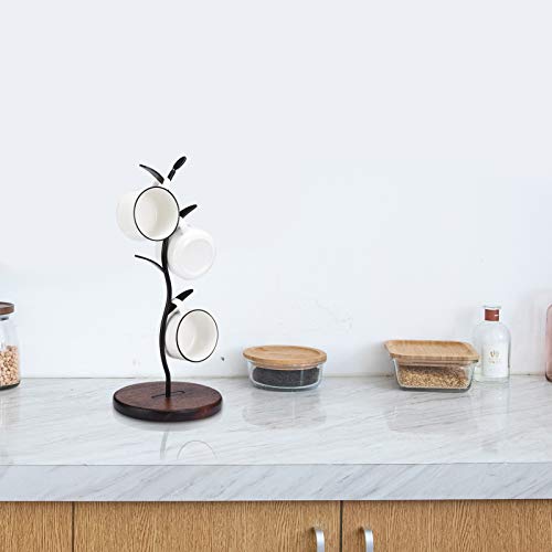 ALLCENER Mug Holder, Countertop Mug Tree, Coffee Mugs & Tea Cup Storage Rack, Coffee Counter Bar Accessory & Kitchen Organizer, Black (single row) - Image 5