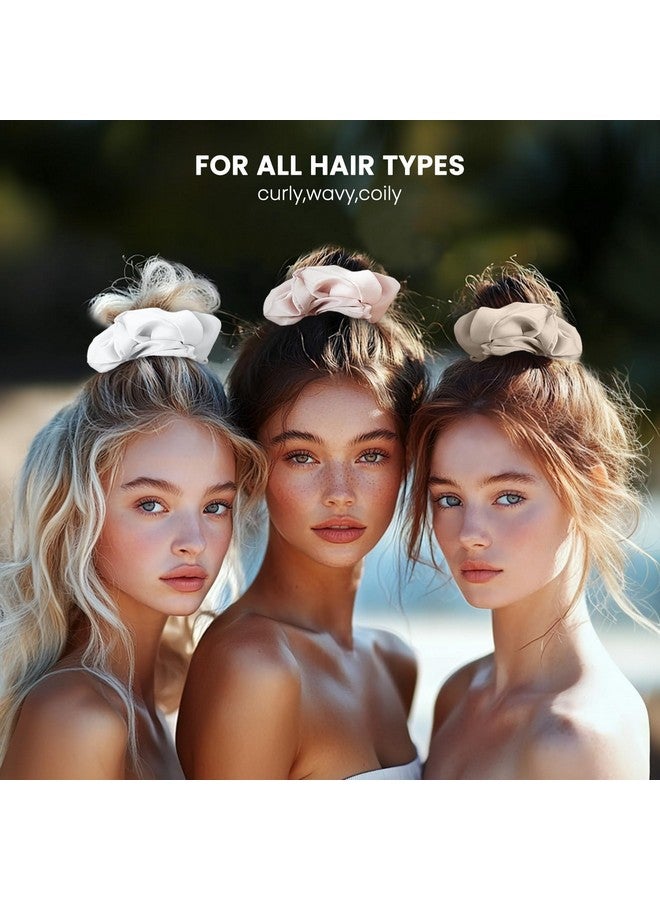 NatureKess Silk Hair Scrunchies for Women, 100% Mulberry Silk Hair Ties, No Damage for Curly Hair, Large Scrunchie for Sleep, 1-Pack, Light Pink, L - Image 4