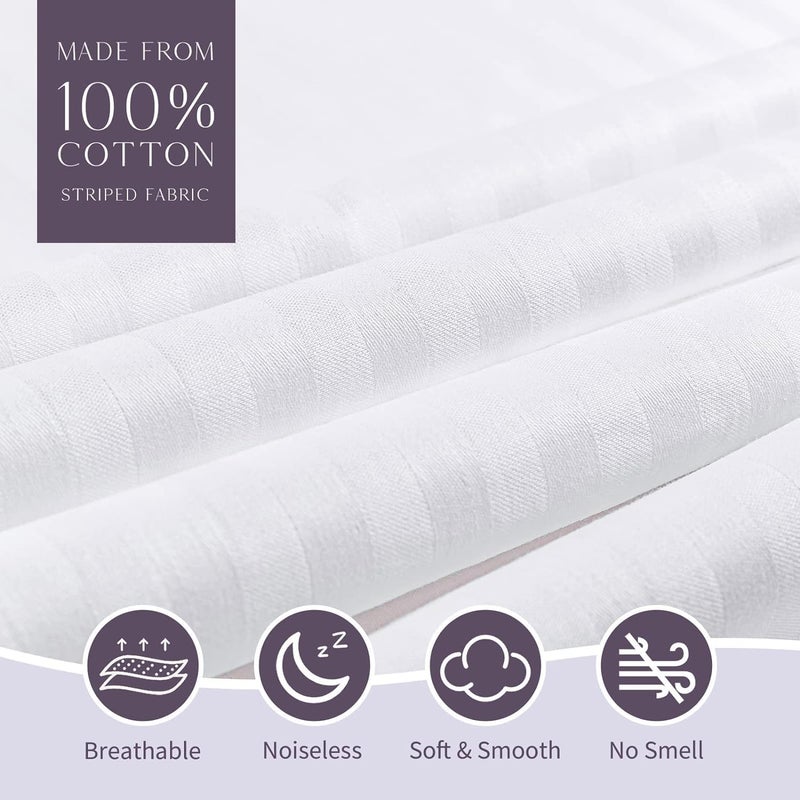 FAUNNA Zippered Pillow Protectors Cover Soft Comfortable Sateen 100% Long Staple Cotton Quiet and Breathable Bed Pillowcase Standard Size 6 Pack 20x26 - Image 2
