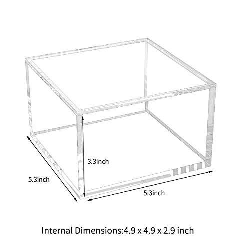 NIUBEE Acrylic Storage Box with Lids, 5.3‘’ Clear Mult-Purpose Box Square Stackable for Office, Home, Mini Cube Containers for Jewelry, Staples, Mini Toys - Image 4