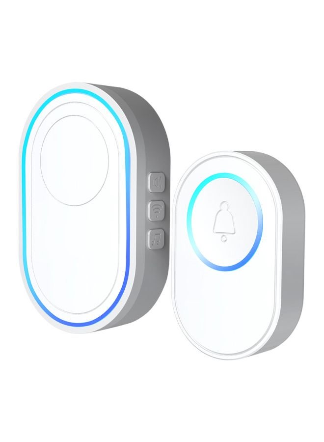 Wireless Doorbell Kit With EU Plug White/Blue Doorbell on - 2x(2.7x1.7x0.7), Hub - (3.6x2.2x1.9)inch - Image 1