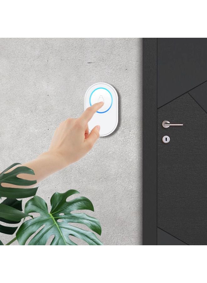 Wireless Doorbell Kit With EU Plug White/Blue Doorbell on - 2x(2.7x1.7x0.7), Hub - (3.6x2.2x1.9)inch - Image 5