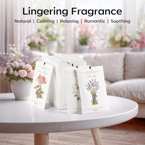 MYARO 12 Packs Scented Sachets for Drawer and Closet, Long-Lasting Sachets Bags Home Fragrance 6 Scents Option- Lavender, Rose, Jasmine, Ocean, Gardenia, Lily - Image 5