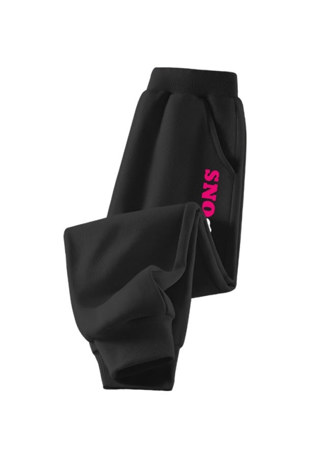 Snoopy Girls' Kids Sweatpants Children's Autumn Spring Long Pants Snopy Black 110 - Image 1