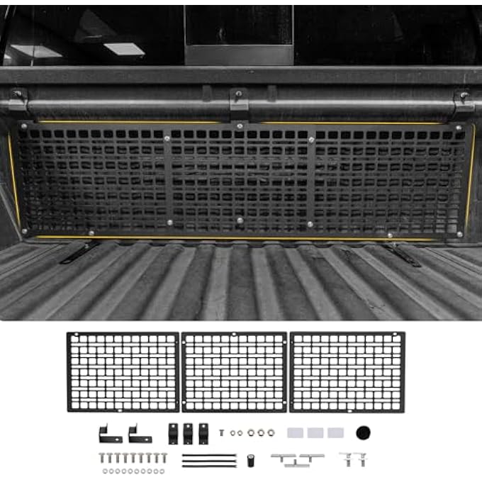 rayihni لوحة مولي متوافقة مع شيفروليه سيلفرادو 2019-2024 وجي إم سي سييرا 1500 لوحة سرير أمامية منظم تخزين خلفي رف حمولة بديل لملحقات شيفروليه سيلفرادو 2023 وجي إم سي سييرا - Image 2