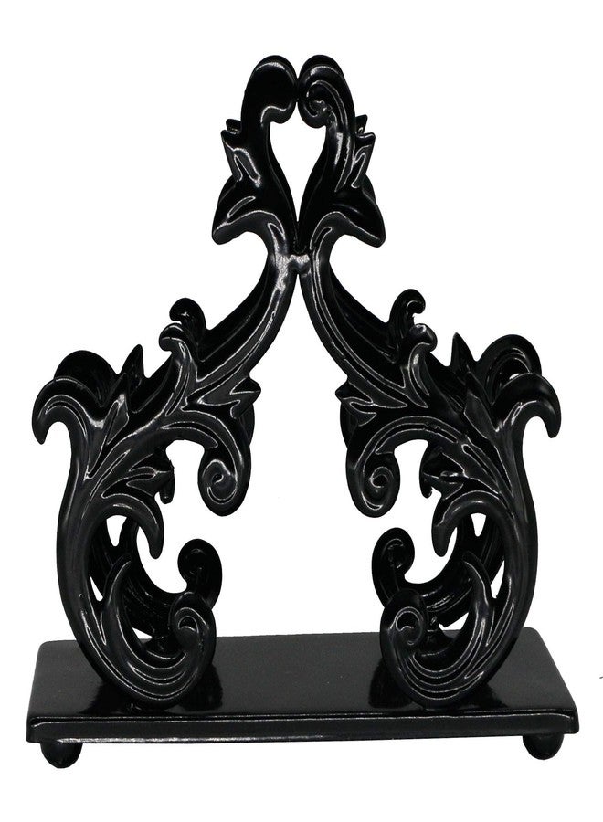 Owlgift Black Metal Baroque Style Napkin Holder, Freestanding Barocco Tissue dispenser, Baroque Napkin Tray Basket - Image 5
