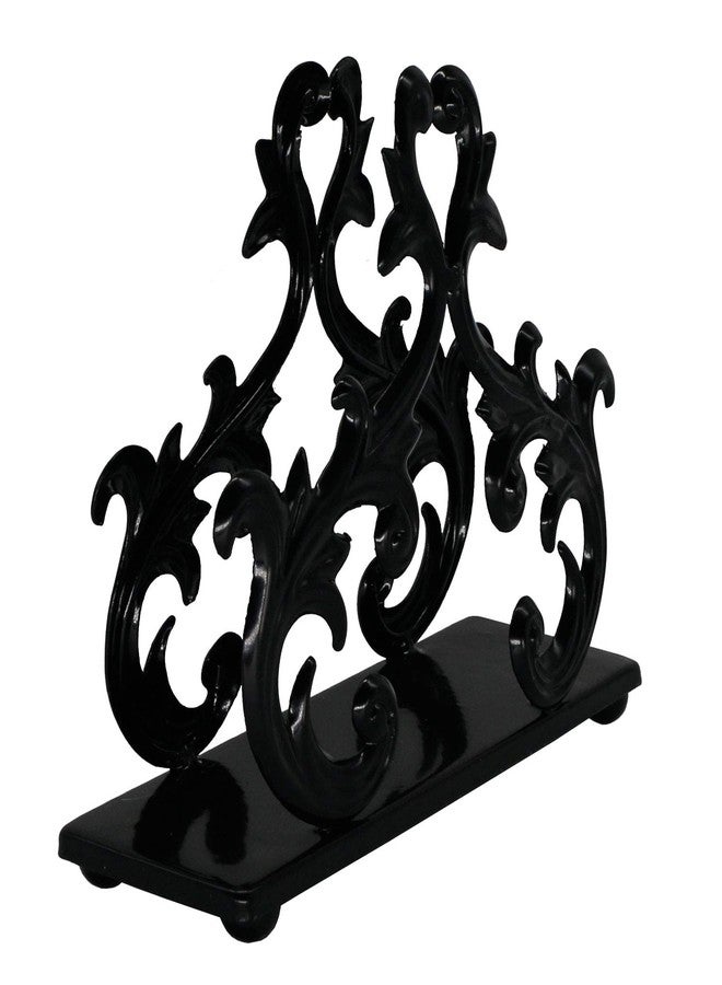 Owlgift Black Metal Baroque Style Napkin Holder, Freestanding Barocco Tissue dispenser, Baroque Napkin Tray Basket - Image 4