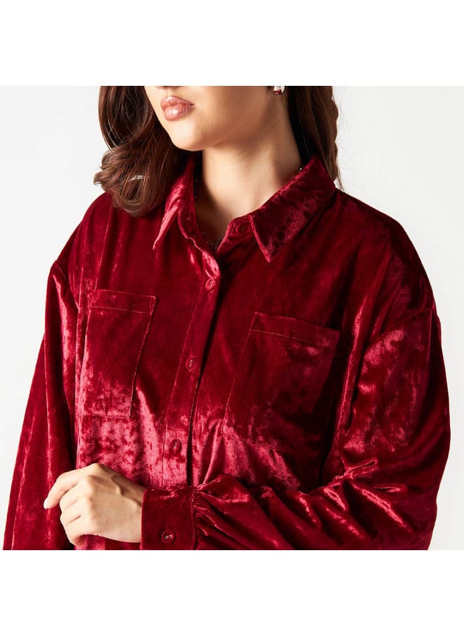 2Xtremz - 2Xtremz Solid Shirt with Long Sleeves and Pockets - Image 1