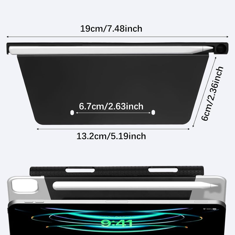KASTWAVE Pencil Holder Case Compatible with Apple Pencil Pro, 1st & 2nd Generation, Magnetic Sleeve for iPad Magic Keyboard, Smart Keyboard Folio and Other Magnetic Cases, Protective Apple Pen Holder, Black - Image 2