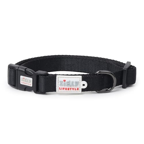 Zigly Lifestyle Adjustable Dog Collar-Medium (20mm), Black | Soft Padded Neck Collar for Dogs & Puppies | Durable, Comfortable Dog Collar Belt - Image 2