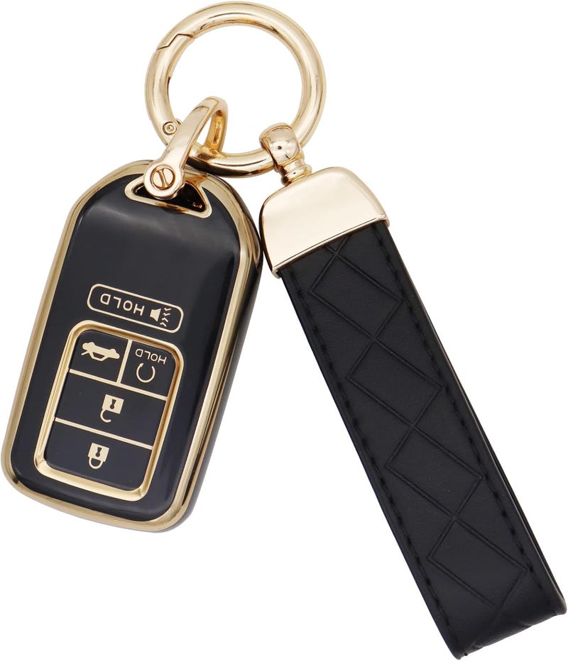 SUNCARACCL Honda Key Fob Cover with Leather Keychain - Image 1