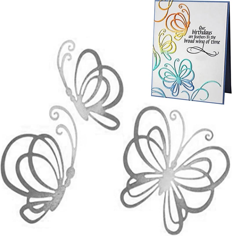 Butterfly Die Cuts for Card Making 3 Butterfly Cutting Dies Metal Stencil Template Mould for DIY Crafts Scrapbook Album Paper Card Embossing