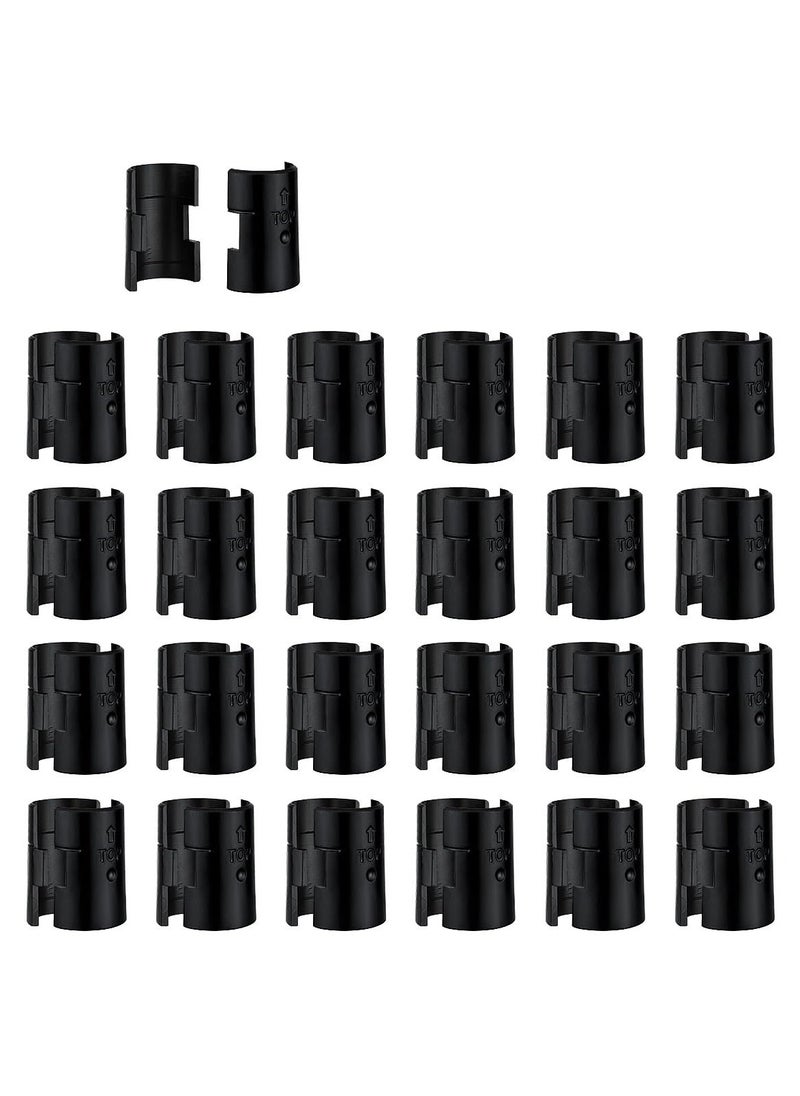 SYOSI Plastic Wire Shelving Shelf Lock Clips, Black Post Shelving Split Sleeves, for 1" Diameter Shelving Sleeves Replacements, Wire Shelf Storage Rack Adjustable Shelves Replace Clips (20 Pairs)  - Image 2