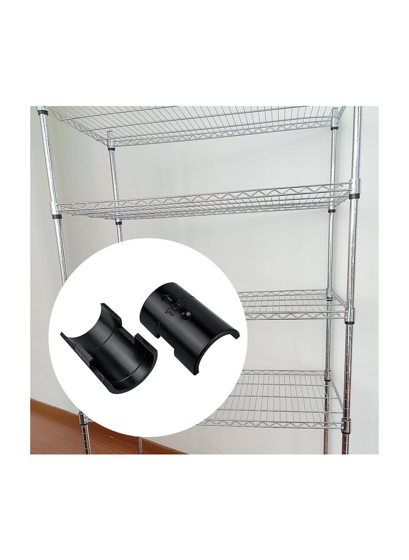 SYOSI Plastic Wire Shelving Shelf Lock Clips, Black Post Shelving Split Sleeves, for 1" Diameter Shelving Sleeves Replacements, Wire Shelf Storage Rack Adjustable Shelves Replace Clips (20 Pairs)  - Image 4