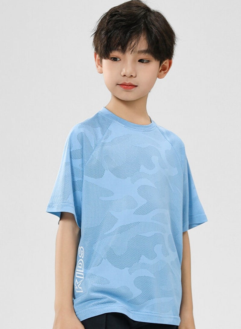 luluesses Children's quick-dry short sleeve T-shirt crew neck sweatshirt basketball jersey  - Image 1