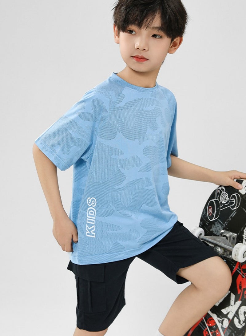 luluesses Children's quick-dry short sleeve T-shirt crew neck sweatshirt basketball jersey  - Image 4