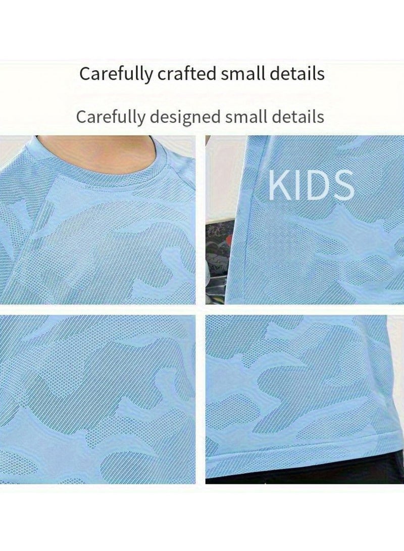 luluesses Children's quick-dry short sleeve T-shirt crew neck sweatshirt basketball jersey  - Image 5