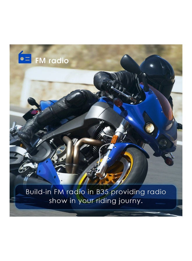 NIBEMINENT Portable Bluetooth 4.1 Motorcycle Helmet Headset Blue/Black - Image 5