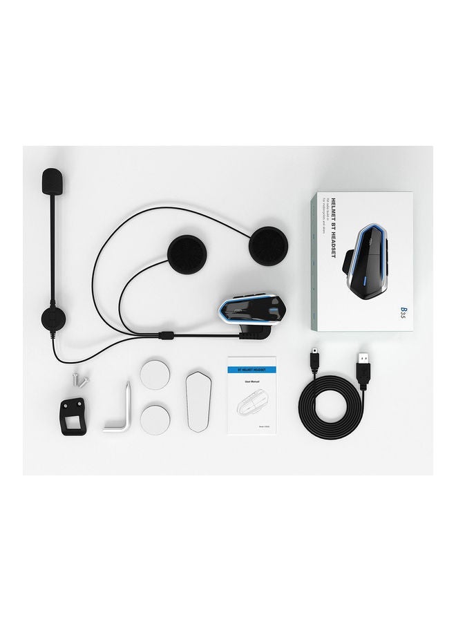 NIBEMINENT Portable Bluetooth 4.1 Motorcycle Helmet Headset Blue/Black - Image 2