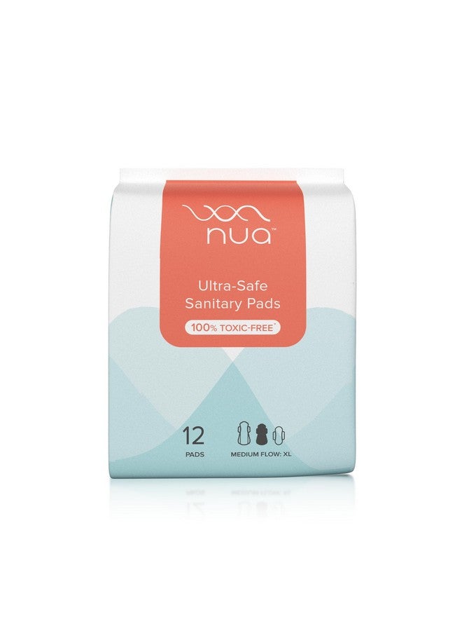 نوا فوطة صحية فائقة الأمان | 12 فوطة متوسطة التدفق - مقاس كبير جدًا | عبوة سوبر سيفر | مانعة للتسرب وخالية من السموم - Image 1