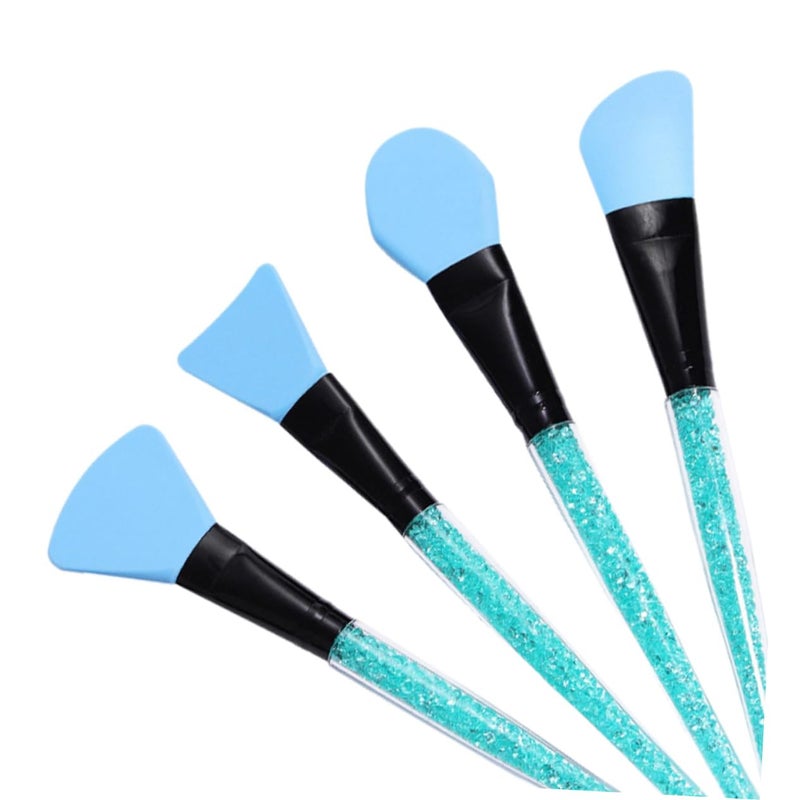 4Pcs Rhinestone Handle Silicone Face Mask Brush For Mud And Concealer Application - Image 4