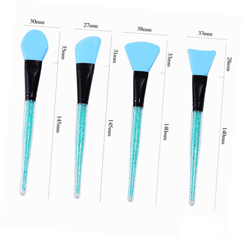 4Pcs Rhinestone Handle Silicone Face Mask Brush For Mud And Concealer Application - Image 5