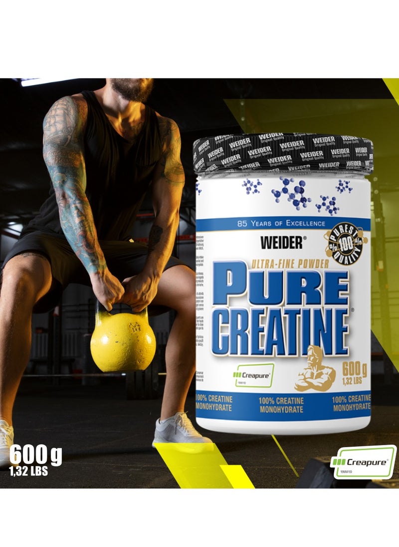 Weider Weider Pure Creatine Monohydrate – 600g | Premium Creapure® Quality, Unflavored, Enhances Strength & Muscle Mass  - Image 2