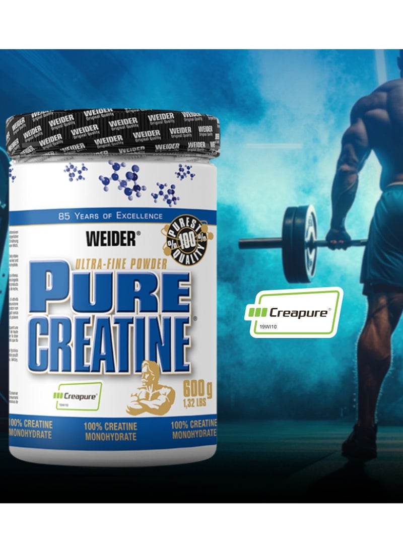 Weider Weider Pure Creatine Monohydrate – 600g | Premium Creapure® Quality, Unflavored, Enhances Strength & Muscle Mass  - Image 5