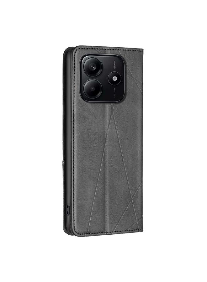 اس-توب جراب لهاتف Redmi Note 14 4G مقاس 163.25 مم، جراب هاتف جلدي مغناطيسي بملمس معيني - Image 4