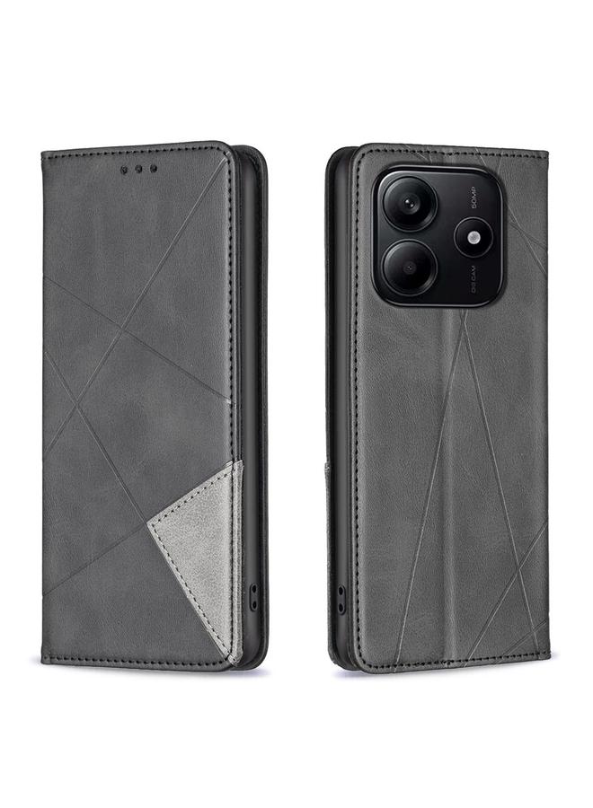 اس-توب جراب لهاتف Redmi Note 14 4G مقاس 163.25 مم، جراب هاتف جلدي مغناطيسي بملمس معيني - Image 1