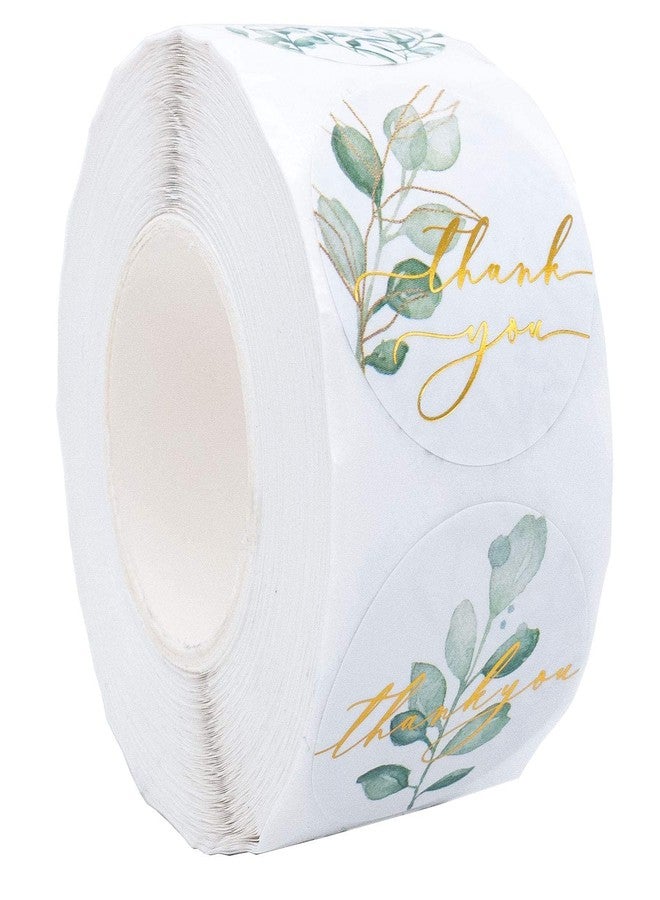 Gooji Thank You Stickers – 500Pcs Roll Greenery Gold Foil Thank You Stamp – 1.5 Inch Thank You Stickers for Packaging – 4 Designs – Ideal for Wedding and Party Favors, Envelopes, Boutiques - Image 2