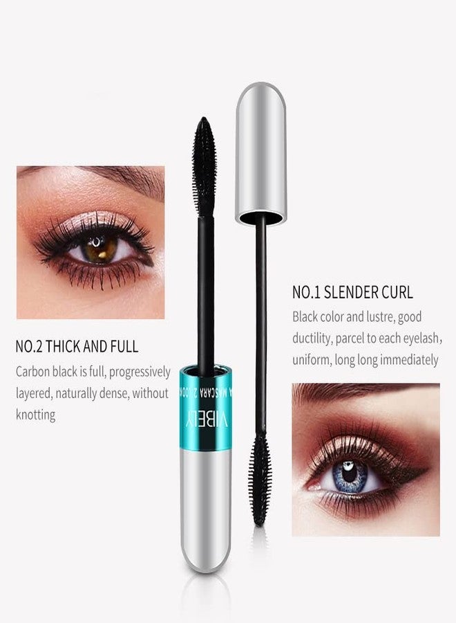KUNSHNBEI 4 Pack VIBELY Mascara 5x Longer Washable, 2 in 1 4D Silk Fiber Lash Mascara, Natural Lengthening and Thickening, No Clumping, Long-lasting - Image 4