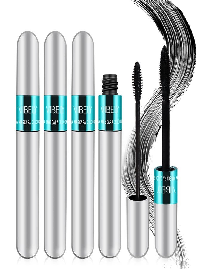 KUNSHNBEI 4 Pack VIBELY Mascara 5x Longer Washable, 2 in 1 4D Silk Fiber Lash Mascara, Natural Lengthening and Thickening, No Clumping, Long-lasting - Image 1